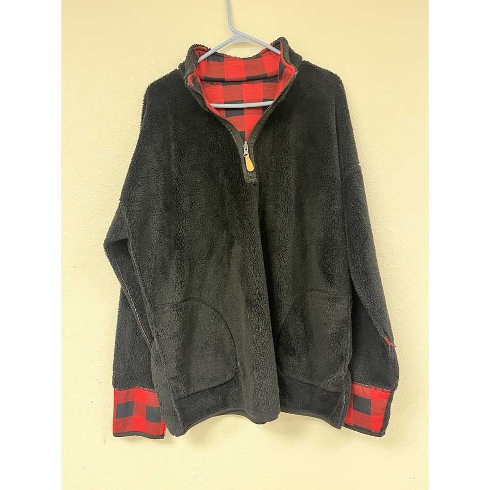 Reversible Buffalo Plaid Pullover In Size Xl Red Black